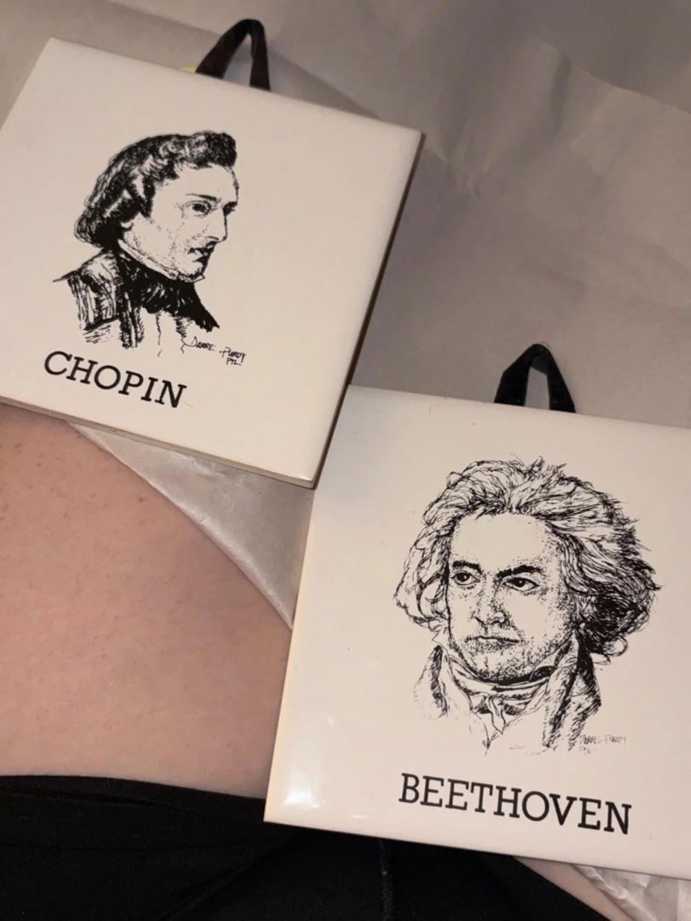 2 Classical Music Artist Wall Tiles - Beethoven and Chopin (2of 4) EUC